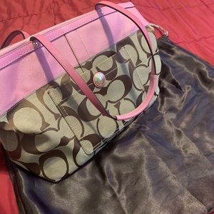 Brown & pink Coach purse